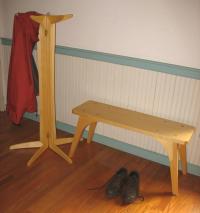 Folding coat rack and bench